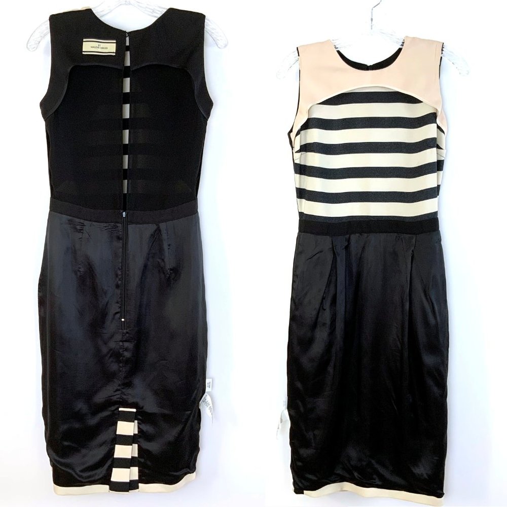 Striped Pleated Sleeveless Dress By Malene Birger Lillian Sz S - Picture 15 of 16